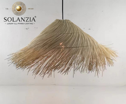 [DGPR-1028827] Lámpara Decorativa Artesanal, Vortice, Colgante, E27, Dimensiones: Φ620xH200mm, Material: Rattan