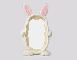 [DGPR-1028849] Usagi Hikari: Espejo iluminado con textura suave como piel de conejo, inspirado en la magia del anime japonés. Elegante, moderno y lleno de encanto, perfecto para espacios juveniles con un toque sofisticado.