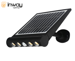 [DGPR-1028850] Lámpara Solar LED de Pared (Aplique) de 8W con Panel Solar Integrado de 4.5W, 5.5V y Sensor de Movimiento, 4000K Blanco Natural, 120 Grados, Con Batería de Litio de 14.8Wh, IP65, Dimensiones: 214x268x76mm, Negro