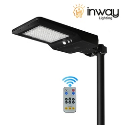 [DGPR-1028854] Lámpara Solar de Calle LED de 6000 Lm con Panel Integrado de 21W, 13.5V y Sensor de Movimiento, SMD2835 x 90pcs, 5000K, 140x70 Grados, Con Batería de Litio 115.2Wh, 9.6V, 12000mAh, IP65, Negra