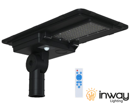 [DGPR-1028855] Lámpara Solar de Calle LED de 13800 Lm con Panel Integrado de 42W, 17.5V y Sensor de Movimiento, 6000K Blanco Frío, 140x70 Grados, Con Batería de Litio 153.6Wh, 17.5V, IP65, Negra