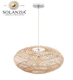[DGPR-1028874] Lámpara Decorativa Artesanal Colgante, Trenzado Mediterráneo, E27, Dimensiones: 600x280mm, Material: Rattan