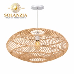 [DGPR-1028874] Lámpara Decorativa Artesanal Colgante, Trenzado Mediterráneo, E27, Dimensiones: 600x280mm, Material: Rattan