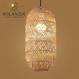 [DGPR-1028875] Lámpara Decorativa Artesanal Colgante, Tejido de Ensueño, E27, Dimensiones: 260x520mm, Material: Rattan