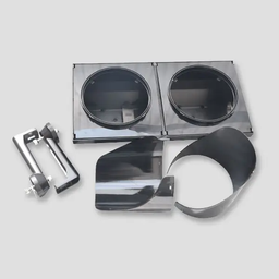 [DGPR-1028958] Cajetín p/2 Luces de Semáforo de 300mm, soporte y tablero, Negro.