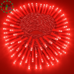 [DGPR-1029059] Extensión Navideña LED p/Exterior, 8W, 1,275Lm, Roja, 150LED/10Metros, 110Vac, Con cable clear de cobre 3xφ0.23mm2, IP65