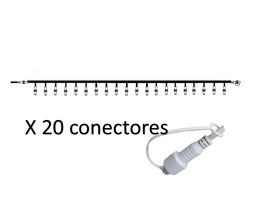 [DGPR-1029060] Cable master p/Cortina con 20 conectores tipo T, cable blanco de 2mts, 2xφ0.5mm2 de cobre, potencia máxima 800W