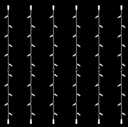 [DGPR-1029061] Extensiones p/Cortinas Navideñas de 1.5W, 160Lm, 2700K Blanco Cálido + 6000K Flash, 20LED, 2 metros de largo, 110Vac, Cable blanco de cobre 3xφ0.2mm2, IP44