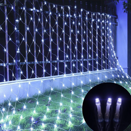 [DGPR-1029065] Malla Navideña LED p/Exterior, 10W, 1,275Lm, 6500K Blanco Frio, 150pcs de LED, 1.5Mx1.5M, Con cable verde de cobre φ0.2mm2, IP44