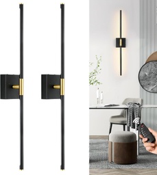[DGPR-1029188] Lámpara LED Decorativa de Pared (aplique) Recargable, Luz indirecta, 5W, Múltiple CCT WW 3000K / NW 4000K / CW 6000K, Dimensiones: 720mm, IP20, Negro