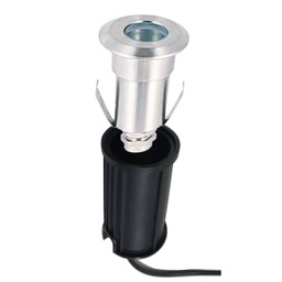 [DGPR-1029190] Lámpara p/Piso Empotrable, 3W, 3000K Blanco Cálido, 12Vdc, Dimensiones: Lámpara Ф55mm, Base Ф78x90mm, IP68, 30x45 Grados