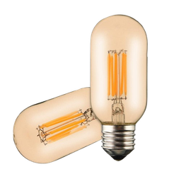 [DGPR-1029193] Bombilla de Filamento Vintage, Tipo T45, 4W, 2700K Blanco Cálido, E27, Ámbar, 110-130Vac Dimmable, Dimensiones: 45x110mm, IP20, 360 Grados