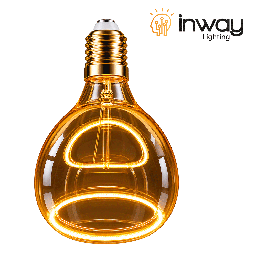 [DGPR-1029200] Bombilla de Filamento Vintage, Tipo G125-RDS, 4W, 2200K Blanco Cálido, E27, Ámbar, 110-130Vac Dimmable, Dimensiones: 120x160mm, IP20, 360 Grados