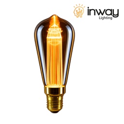 [DGPR-1029205] Bombilla de Filamento Vintage, Tipo DST64 Tubo de Luz, 3W, 2200K Blanco Cálido, E27, Ámbar, 110-130Vac, Dimensiones: 64x148mm, IP20, 360 Grados