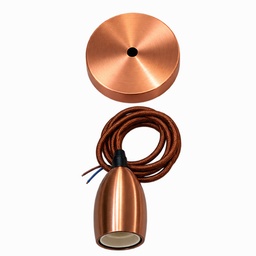 [DGPR-1029217] Zócalos Decorativos color bronce para bombillas de filamento vintage, E27 con base y cable de 1 metro