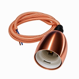 [DGPR-1029217] Zócalos Decorativos color bronce para bombillas de filamento vintage, E27 con base y cable de 1 metro