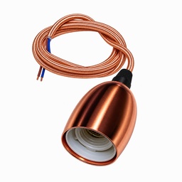 [DGPR-1029219] Zócalos Decorativos color bronce rojo para bombillas de filamento vintage, E27 con base y cable de 1 metro