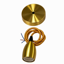 [DGPR-1029222] Zócalos Decorativos color Rose Gold para bombillas de filamento vintage, E27 con base y cable de 1 metro