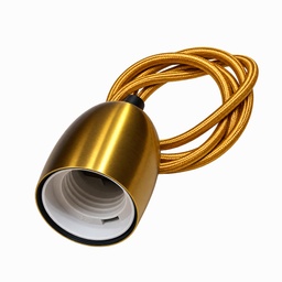 [DGPR-1029222] Zócalos Decorativos color Rose Gold para bombillas de filamento vintage, E27 con base y cable de 1 metro