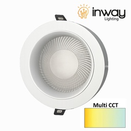 [DGPR-1029282] Down Light LED, 35W, Múltiple CCT WW 3000K / NW 4000K / CW 6000K, 100-265Vac, Cabeza no movible, Dimensiones: Φ230x55mm, IP20, 120 Grados