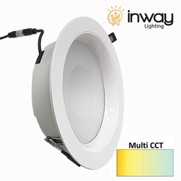 [DGPR-1029282] Down Light LED, 35W, Múltiple CCT WW 3000K / NW 4000K / CW 6000K, 100-265Vac, Cabeza no movible, Dimensiones: Φ230x55mm, IP20, 120 Grados