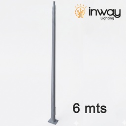 [DGPR-1029348] Poste de Fibra de Vidrio de 6 metros de altura, grosor de 5-6mm, parte superior de 76mm, parte inferior de 160mm, Incluye: 2 brazos de 1mt, 2 soportes para instalación de brazos, 1 tapa superior de poste y 1 tapa de registro eléctrico